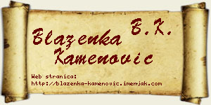 Blaženka Kamenović vizit kartica